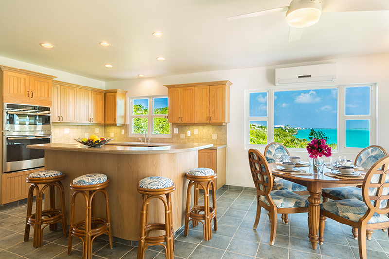 spacious, water view kitchen